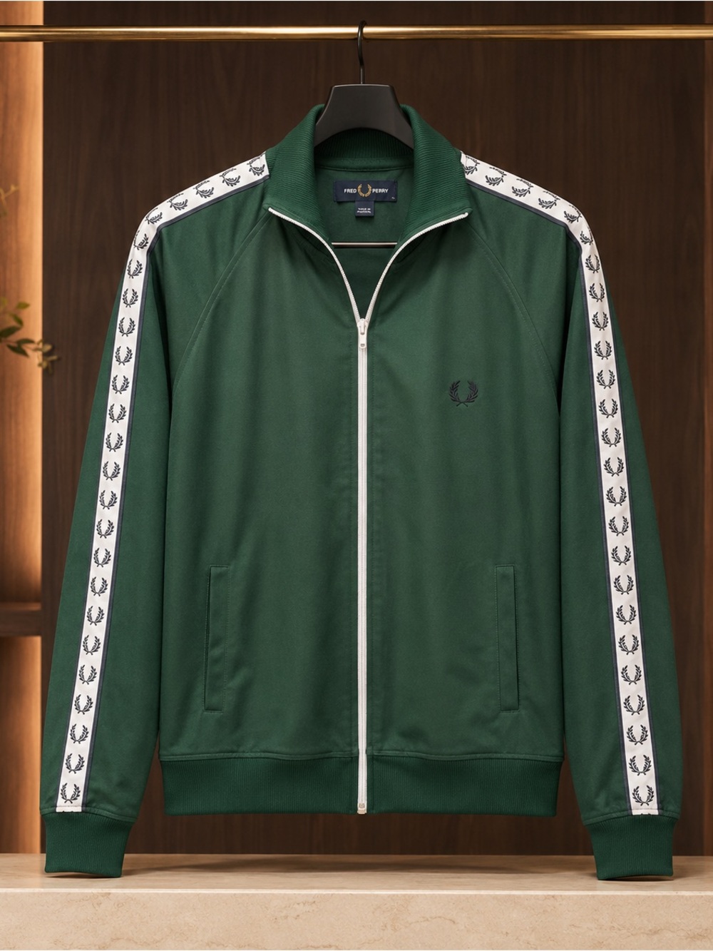 Fred Perry Taped Track Jacket Green Men’s M